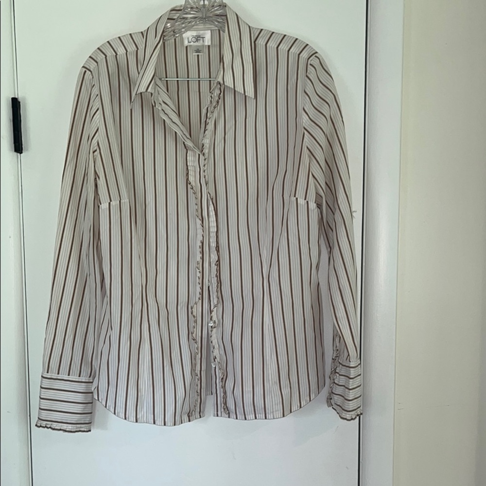 LOFT Multicolor Striped Blouse